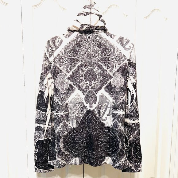 One World-Live and let Live-Silver Studded Y2K Zip Up Hoodie Sweater-PL-Pockets - Picture 10 of 16